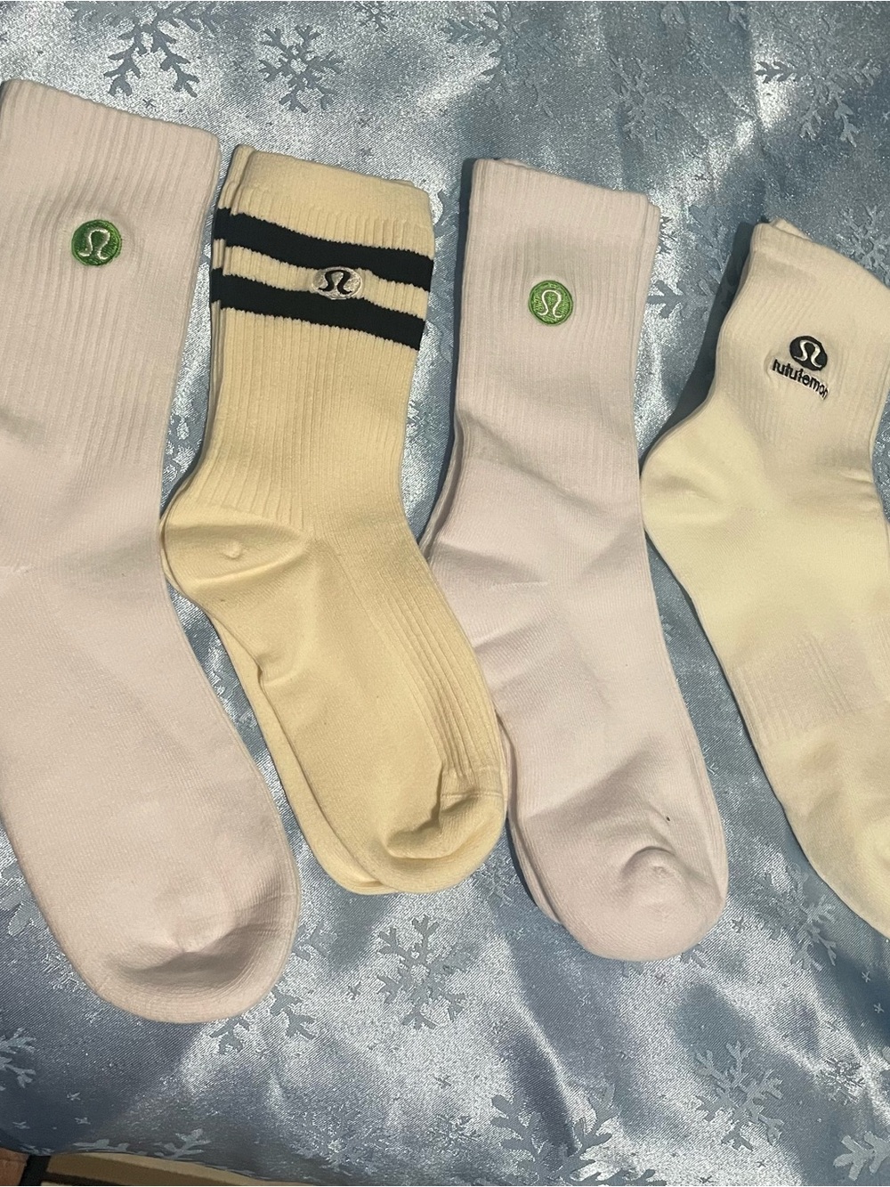 lululemon athletica Crew Socks Pack - White, Cream & Black Trim